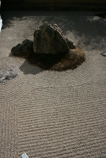 Teil des Steingarten im Tempel Ryoanij