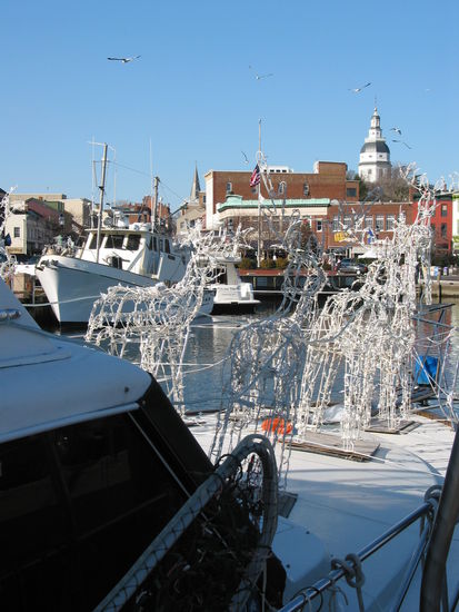 Rentiere als Bootschmuck