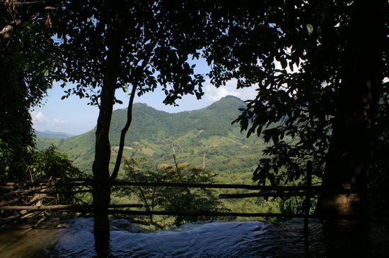 Die Aussicht von oben nach vorne