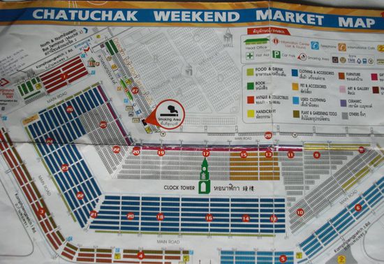 Chatuchak Plan... jede Linie bedeutet laufen, laufen laufen..