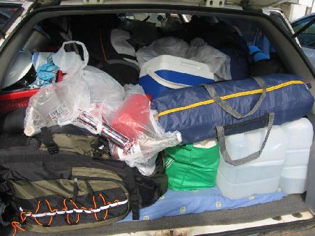 So sah unser Auto aus, und wir irgendwo mitten drin