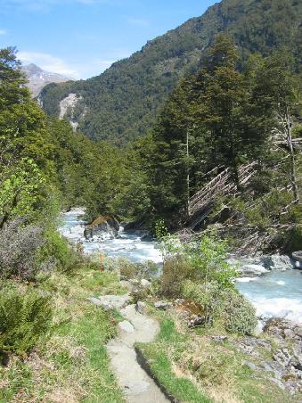 Die ganze Zeit am Fluss entlang