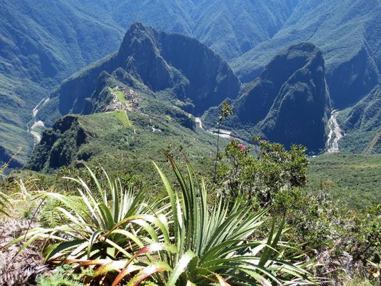 Blick vom Machu Picchu Mountain auf die Stadt
