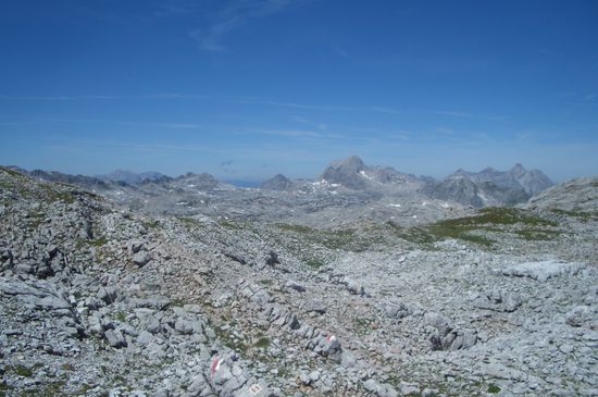 Der Blick zurück ins Steinerne Meer, ehe wir in den unbekannteren Teil abtauchen.