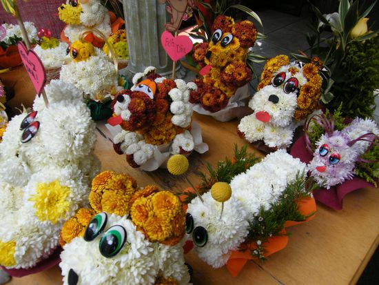 Das sind uebrigens auch frische Blumen, Benita fand das witzig