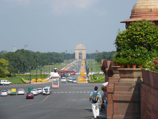 Blick vom Regierungsviertel zum India Gate