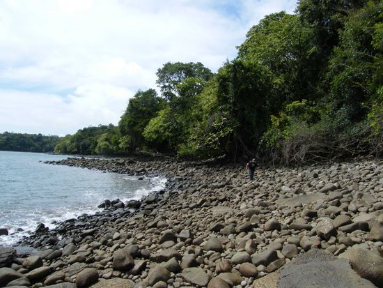 der Wanderweg über die Steine ...