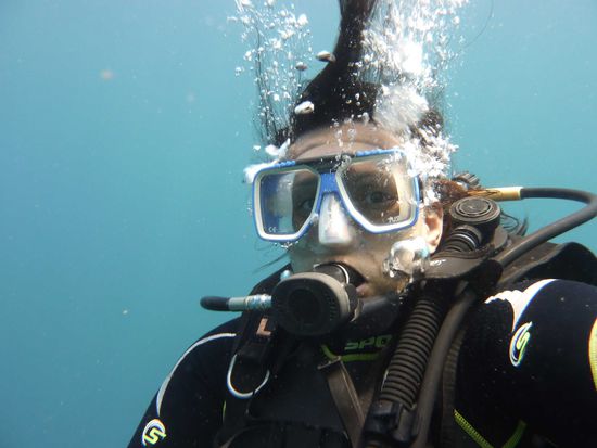 eine Taucherin ... im Selbstportrait