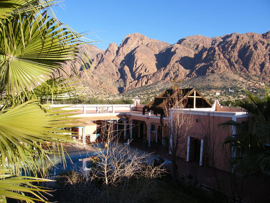 Blick von unserer Terasse im Hotel Arganier De Ammelne