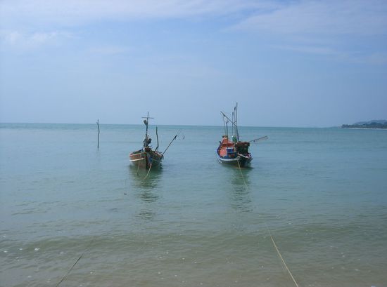 die Fischerboote im Ruhezustand