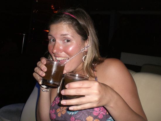 Sonja mit unseren Vodka gemischt mit Cola und O-Saft