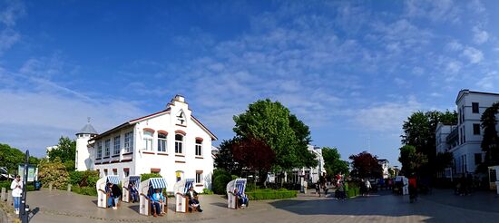 Blick aus Richtung Seebrücke in das Städtchen