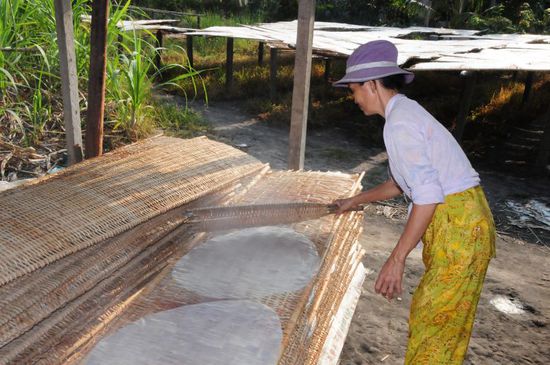 Auf diesen Matten werden sie in der Sonne getrocknet