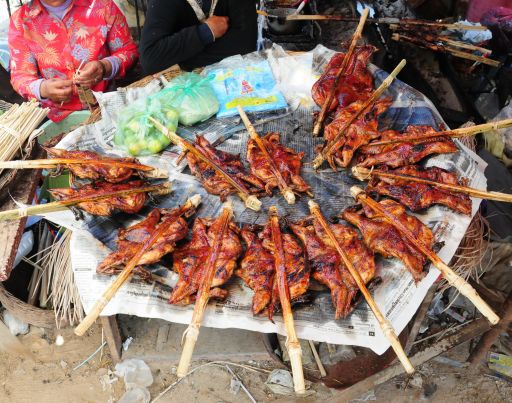 Kambodschanische Grillhendl, sehr flach
