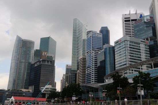 Skyline am Singapore-River