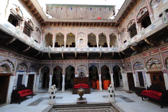 Mandawa-Haveli, Innenhof unseres Hotels