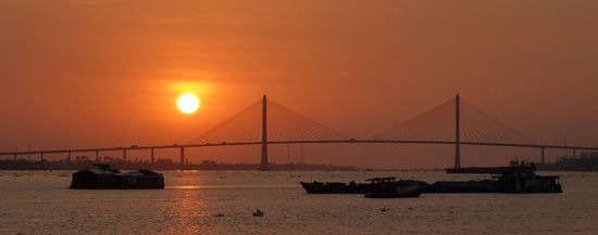 Sonnenuntergang über dem Mekong