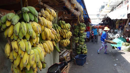 Täglicher Markt in Flussnähe, hier Bananen und nur Bananen