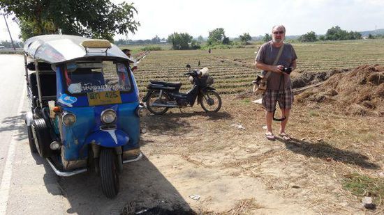 Erste Pause, an einem Zwiebelfeld - Hauptanbaugebiet in Chiang Mai