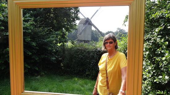 Blick auf die Bockwindmühle aus Essern, Nienburg...