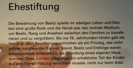 Beschreibung der sogenannten "Ehestiftung" im Herrenhaus......