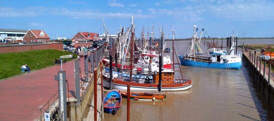Blick auf den Hafen, hinten links das "Fischhaus"