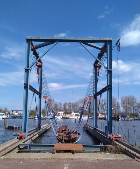 Blick auf den Sportboothafen in Weener