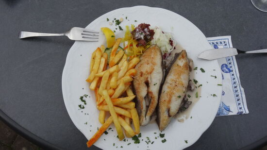 Heute gab es gebratenen Heilbutt!