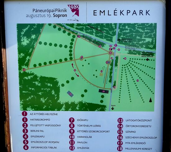 Schautafel des Gebiets zu Zeiten des eisernen Vorhangs