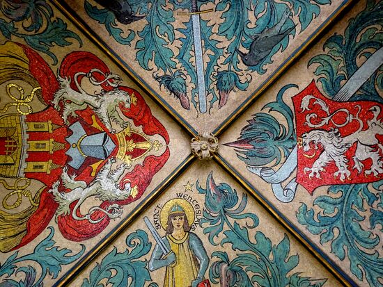 Ein Blick zur Decke des alten Rathauses.....kann man auch besichtigen und den Turm besteigen