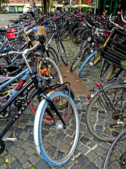 So sieht's  hier an den meisten freien Ecken aus, Münster, die Fahrradstadt!