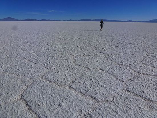 das lassen wir uns nicht entgehen, joggen auf der salar.