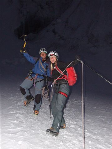 flotte spuren auf dem gletscher. marco und anke.