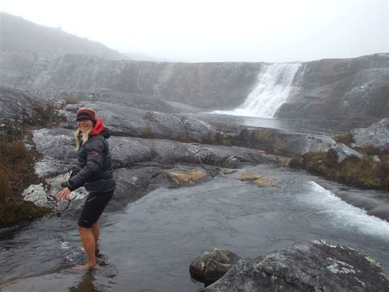 die wanderwege haben es in sich, wasserbad bei 0 grad.
