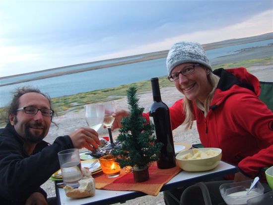 der champus ist fast schon alle... geniessen unseren heiligabend am strand...