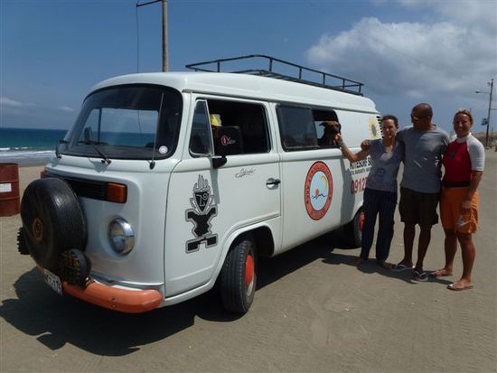 team humboldt kite schule santa marianita - amigo vw, tonga (hund im fenster), nicole, vladimir und anke