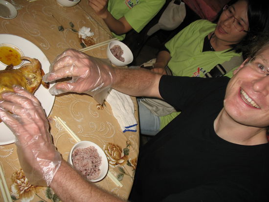 Tataaa, jetzt wird das Huhn zerlegt