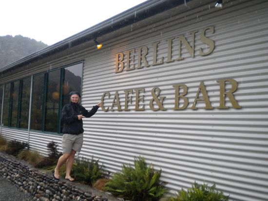 It was raining cats and dogs so we had a little break at Berlins on our way down to the Pencake Rocks.