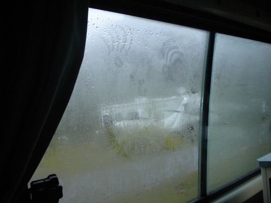 It was raining, raining, raining, raining...
Going for a pee you can't wear anything except your Bikini, but you got soaked till your skin.
But as you can imagine we had a lot of fun anyway!