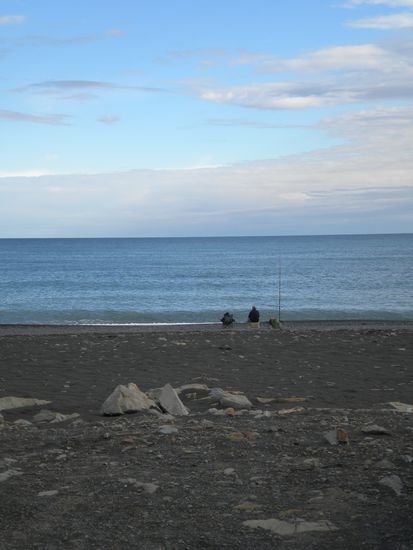 Evening mood on our car park directly at the Pacific Ocean.