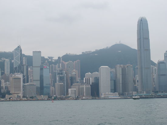 The Hongkong-skyline at really bad weather