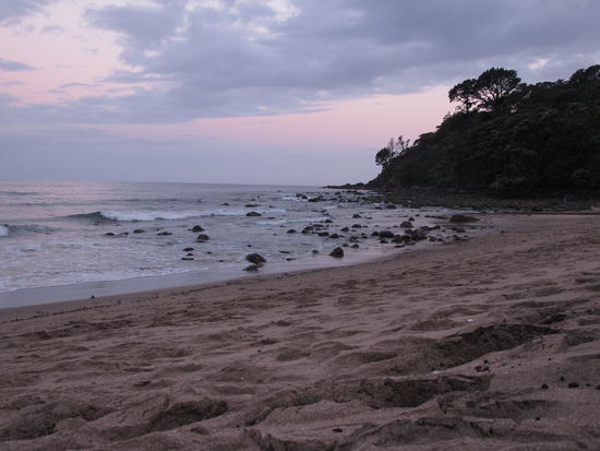 The hot water beach in a beautiful evening mood.