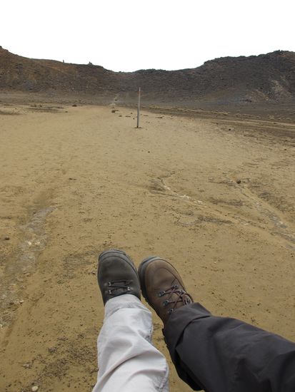 Good boots for the hike through the South Crater - approximately in the middle of the track.