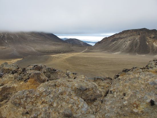 View back down the South Crater where you can clearly see the path.