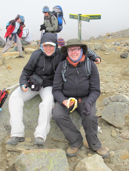 The first break between the South and the Red Crater. We had such strong winds up there - they suggested up to 60 km/h and we were lucky to have our good jackets and hats with us.
