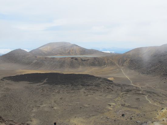 In the middle you can see a lava field and in the back the big Blue Lake. The weather changed very fast. One second mist the other storm the next sunshine - weard weather!