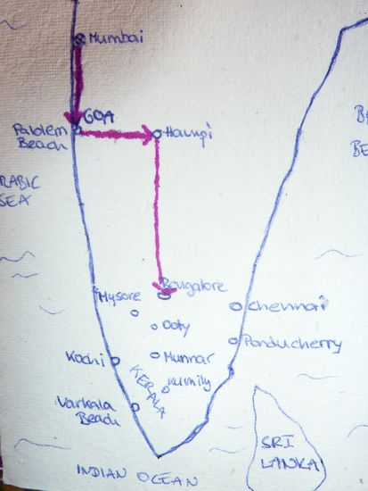 In diesem Kapitel erzaehle ich euch also von GOA, HAMPI und BENGALORE, den ersten 3 Wochen in Suedindien.