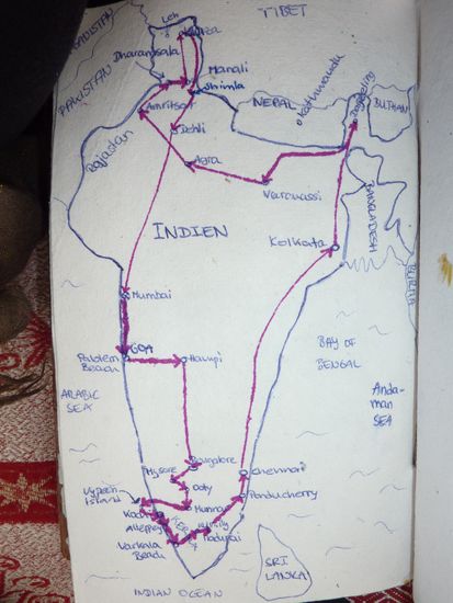 Da schliesst sich der Kreis, nach drei Monaten rings um und kreuz und quer durch Indien...
