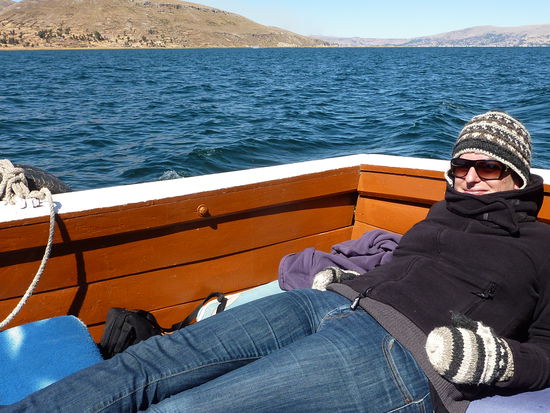 Das Wetter sieht immer so schoen aus, aber auf 4000m ist die Luft trotzdem kalt!