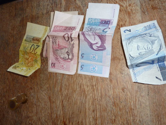 Brasilianische Muecken! 
Auch Rial, Mz. RialSCH!!! genannt, 1 Euro = 2 RialSCHHHHHH